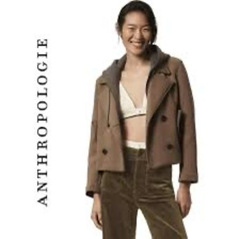 Maeve Brown Double-Breasted Pea Coat